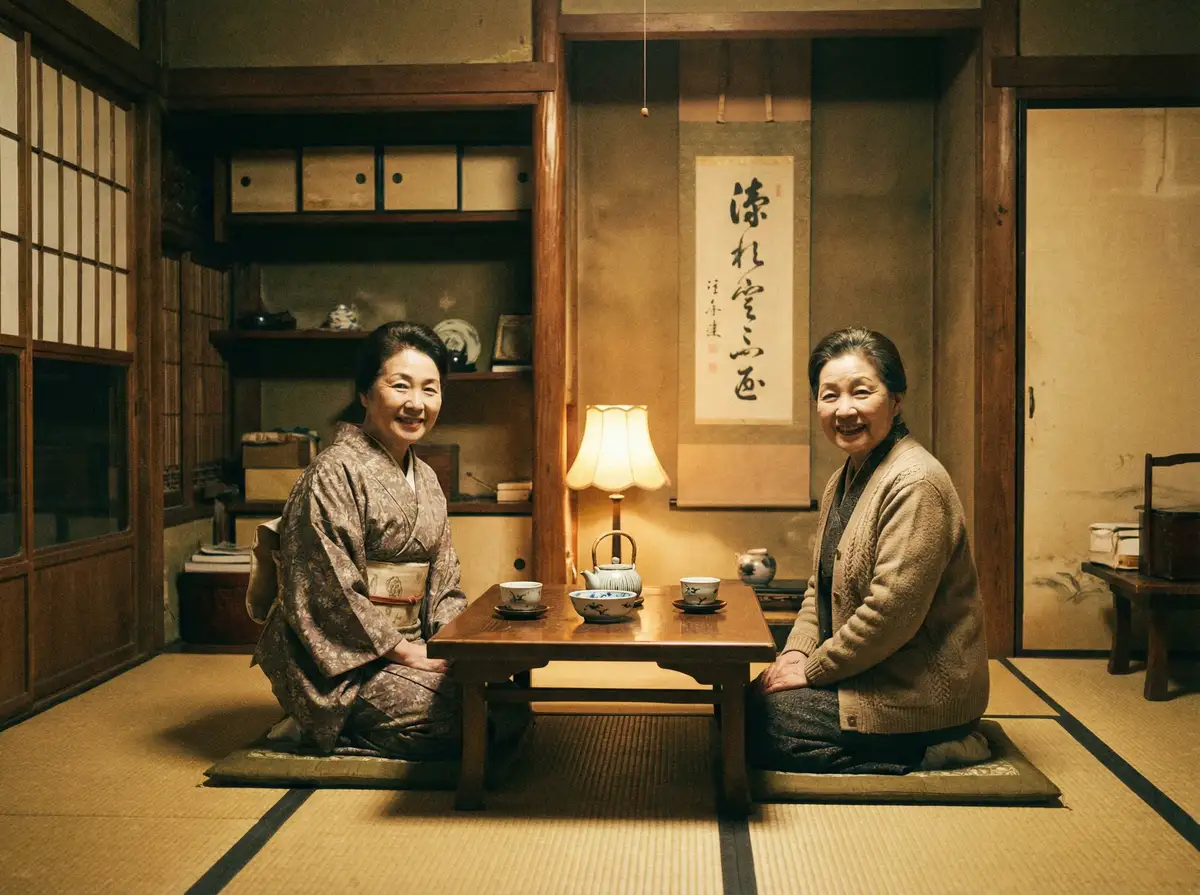 两位优雅的 花臂夫夫-独家故事分享|热门动漫人物介绍|高清合集 在日式茶室中品茶交谈